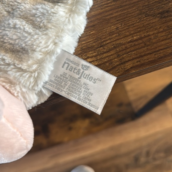 Nat and Jules Cozies Zebra Pink Grey Flat Plush Stuffed Animal Security Lovey - Picture 3 of 6